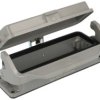 Obudowa złącza; Han B; 09300240304; 24B; metal; proste; na panel; z pokrywą; z 1 klamrą; niska konstrukcja; szary; IP65; Harting