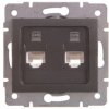 LOGI Gniazdo komputerowe (2xRJ45Cat 6 Jack) niezależne Grafit 25288
