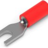 Insulated forked cable lug, 0.26-1.65 mm², AWG 22 to 16, M3.5, red, 327043