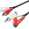 Kabel łączący stereo, cinch z przejściówką - Długość kabla 1.5 m