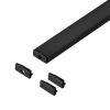 Zestaw: profil aluminiowy do taśm LED, 2000 x 16,1 x 6,05 mm, natynkowy, czarny, klosz czarny, 4 zaślepki,AD-LP-6617B/2M