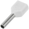 TRU COMPONENTS 1091323 Podwójna końcówka TE050-08WT, z częściową izolacją , 0.5 mm² x 8 mm, 100 szt.
