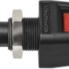 Quick pressure clamp, 12.5 mm, red, 30 VAC/60 VDC, 5 A, flat plug/solder connection, nickel-plated, ESD 6554 / RT