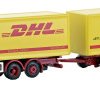 Minis by Lemke LC4607 N Model ciężarówki MAN F90 3-osiowa przyczepa skrzyniowa DHL