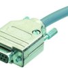 D-Sub connector housing, size: 4 (DC), straight 180°, cable Ø 4 to 10.2 mm, metal, silver, 09670370343