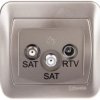 Simon Akord Gniazdo antenowe SAT/SAT/RTV satyna metalizowana AZAR+SAT3.1-P2/29