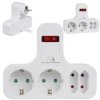 Gniazdko prądowe Maclean, Poczwórne z wyłącznikiem, Nóżką stabilizującą, Typu schuko, 2x2.5A, 2x16A, MCE224 G