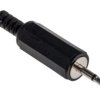 Złącze Jack 2,5 mm Męski Mono Montaż na kablu Czarny