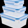 508566 EMSA CLIP & CLOSE food storage container set, blue, 0.55/1.0/2.2