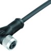 Sensor actuator cable, M12-cable socket, angled to open end, 4 pole, 5 m, PUR, black, 4 A, 79 3534 37 04