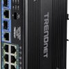TRENDnet TI-BG104 10-portowy przełącznik szynowy, przemysłowa, gigabitowa szyna PoE
