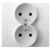 KIER Gniazdo podwójne z uziemieniem biały GP-2WZ/00 OSPEL