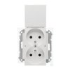 SIMON 55 Gniazdo podwójne z uziemieniem szybkozłącza IP44 z uszczelką klapka w kolorze biały mat TGZ2BMCZ.01/111 KONTAKT SIMON