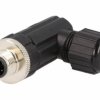 Złącze M12, męskie, PIN:4, wtyk, kątowe 90, 250V M12A-04BMMB-SR7001