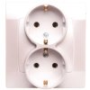KARO Gniazdo podwójne z/u Schuko srebrny perłowy GP-2SS/43