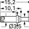 Battery charging and interface contact with probe, waffle, Ø 2.65 mm, travel  3.5 mm, pitch 4 mm, L 22.5 mm, 5110/S-C-1.5NE-AU-2