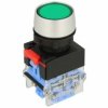 Przełącznik; przyciskowy; LAS0-A3Y-11ZG; ON-OFF+OFF-ON; zielony; bez podświetlenia; śrubowe; 2 pozycje; 10A; 500V AC; 22mm; 50mm