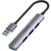 Unitek Hub USB-A 1*USB-A 5 Gbps, 3*USB-A 2.0 alu