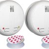 Flamingo Radiowa czujka dymu Zestaw 2-elementowy z możliwością sprzężenia bateryjne (Ø x W) 138 mm x 55 mm