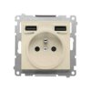 Simon 55 Gniazdo wtyczkowe ze zintegrowaną ładowarką 2xUSB A (moduł), 2.1 A, 5 V DC, 230 V Szampański mat TGZ1ZUSB2AA.01/144