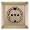 PREMIUM Gniazdo pojedyncze z/u Schuko piaskowy metalizowany GPT-17 Pr