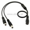 Adapter gn. 2,1x5,5 - 2xwt. 2,1x5,5 + kabel 40cm