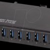 UA0444 USB 5 Gbps industrial hub, 7x USB-A, 10 W
