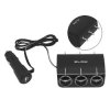 Rozgałężnik gniazda zapalniczki x3 + USB we wtyku na kablu / 96-878