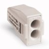Junction box terminal, 2 pole, 0.75-2.5 mm², clamping points: 2, light gray, push-in wire connection, 24 A, 773-492