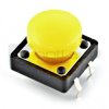 Tact Switch 12x12mm z nasadką - okrągły żółty