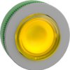 Pushbutton, for universal LED, illuminable, latching, waistband round, yellow, front ring light gray, mounting Ø 30.5 mm, ZB5FH8