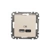 Gniazdo ładowania USB typ A+C 2,4A, beżowe, Sedna Design i Elements SDD112402