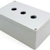 PC push button enclosure, (L x W x H) 201 x 119 x 89 mm, light gray (RAL 7035), IP66, 1554MPB3