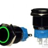 Przycisk LB19BL/G-12V;RING;2A/250V; podświetlenie zielone;monostabilny