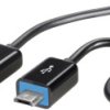 Renkforce Kabel USB USB 2.0 Złącze męskie USB-A, Złącze męskie USB Micro-B 1.50 m czarny oplot SuperSoft, z LED RF-40807