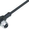 Sensor actuator cable, M12-cable socket, angled to open end, 5 pole, 5 m, PUR, black, 4 A, 77 3434 0000 50005 0500