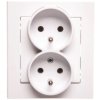 SONATA Gniazdo podwójne z/u z niezmiennością faz białe GP-2RC/00