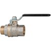 Ball valve, L 59.8 mm, 40 bar, brass, nickel-plated, for pipe systems, 103197