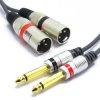 Kabel 2x XLR Męski- 2x Jack 6,3 Mono 3m Vitalco MKP13