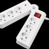 NV75-3WL Power strip, 6-way, Ü-protection, foldable, switch, 3 m, white