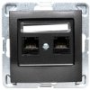 Impresja Gniazdo Komputerowe Podwójne Rj45 Kat.5E Mmc Antracyt Gpk-2Y/K/M/50