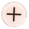 Soczewka przycisku 22mm płaska biała z symbolem ZWIEKSZANIE (PLUS) M22-XDL-W-X4 218302