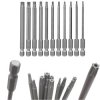 Zestaw długich bitów TORX z otworem 100mm 11szt stal S2 z dziurką, security