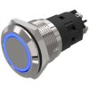 EAO 82-5152.1124 19 mm Illum. PB St.Steel Flush Screw Mom. Ag Ring Blue 24V DC
