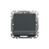 SEDNA DESIGN & ELEMENTS Gniazdo pojedyncze z uziemieniem schuko z przesłonami IP44 czarny antracyt SDD214023 SCHNEIDER ELECTRIC
