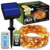 Girlanda Solarna Ogrodowa 100X Led Ozdobne Druciki 12M 3000K Ciepła + Pilot...