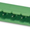 Pin header, 3 pole, pitch 7.62 mm, angled, green, 1812872