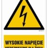 ZNAK - HA004 Wysokie napięcie niebezpieczne dla życia 7,5 x 10 cm FN - Folia samoprzylepna