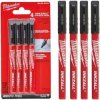 Marker budowlany INKZALL Czarny cienki 0,6mm BLISTER 4 sztuki MILWAUKEE