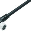 Sensor actuator cable, M8-cable socket, angled to open end, 3 pole, 2 m, PUR, black, 4 A, 77 3508 0000 50003-0200